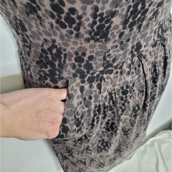 NEW Banana Republic animal print wool blend cowl‎ neck dress S - Picture 4 of 12